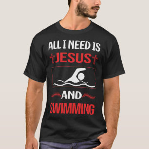 Funny Jesus Swimming Swim Swimmer T-Shirt