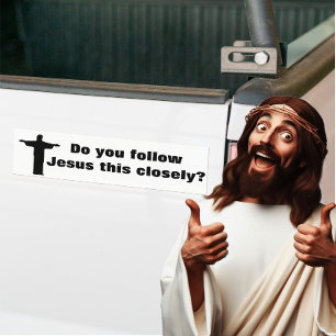 Funny Jesus Tailgating Bumper Sticker