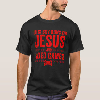 Funny Jesus Video Game Gift For Boys Cool Christia T-Shirt