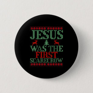 Funny Jesus Was The First Ecrow Ugly Sweater Style 6 Cm Round Badge