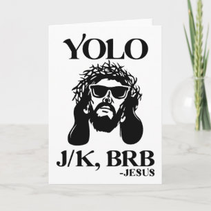 Funny Jesus Yolo Jk Brb Happy Easter Men Women Card
