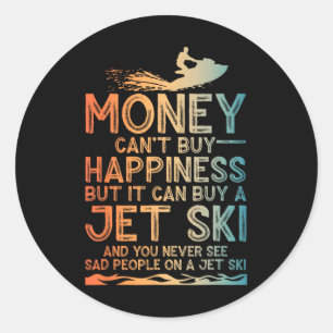Funny Jet Ski Art For Men Women Kids Water Sport J Classic Round Sticker
