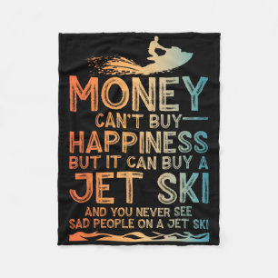 Funny Jet Ski Art For Men Women Kids Water Sport J Fleece Blanket