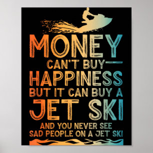 Funny jet ski art for men women kids water sport poster