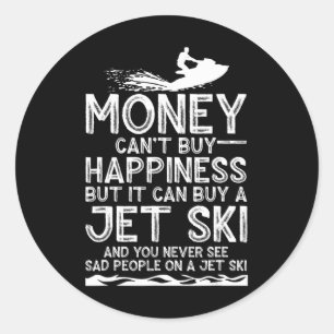 Funny Jet Ski Gift For Water Sport Lover Ski Rider Classic Round Sticker