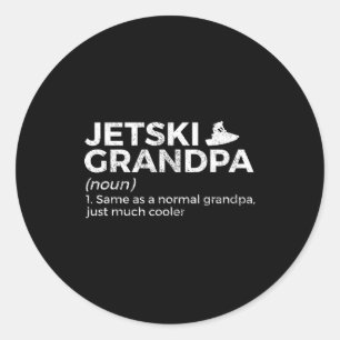 Funny jetski grandpa definition jet skiing classic round sticker
