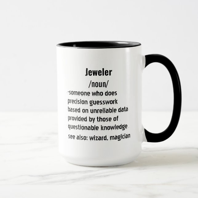 funny Jeweller Definition gifts for men women Mug (Right)