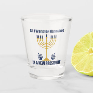 Funny Jewish Anti Trump Political Hanukkah Shot Glass