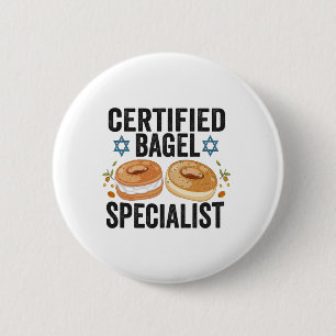 Funny Jewish Bagel Lover Hanukkah Food Specialist 6 Cm Round Badge