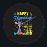 Funny Jewish Giraffe Menorah Dreidel Chanukah Hanu Large Clock<br><div class="desc">Funny Jewish Giraffe Menorah Dreidel Chanukah Hanukkah PJS</div>
