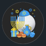 Funny Jewish Golf Ball Menorah Happy Hanukkah Chan Classic Round Sticker<br><div class="desc">Funny Jewish Golf Ball Menorah Happy Hanukkah Chanukah Kids</div>