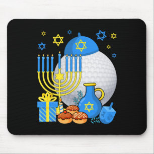 Funny Jewish Golf Ball Menorah Happy Hanukkah Chan Mouse Mat