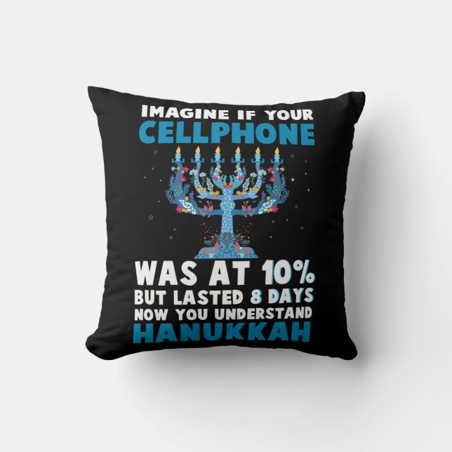 Funny Jewish Hanukkah christmas menorah judaism Cushion (Front)