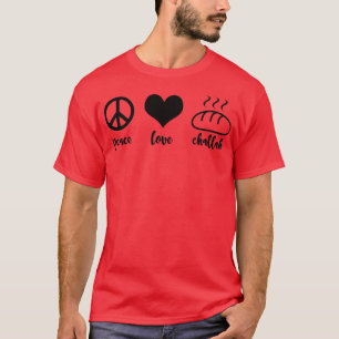 Funny Jewish Holiday Peace Love Challah Happy Hanu T-Shirt