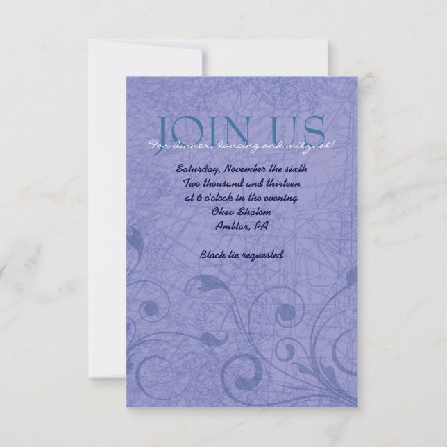 Funny Jewish Hora Chair Dance Reception Card (Front)