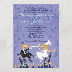 Funny Jewish Hora Chair Dance Wedding Invitation