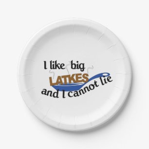 Funny Jewish Latke Hanukkah paper plates