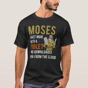 Funny Jewish Passover Moses Tablet Data Cloud Comp T-Shirt