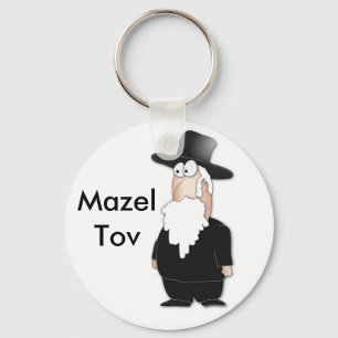 Funny Jewish rabbi - cool cartoon Key Ring