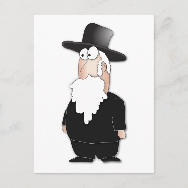 Funny Jewish rabbi - cool cartoon Postcard (Front)