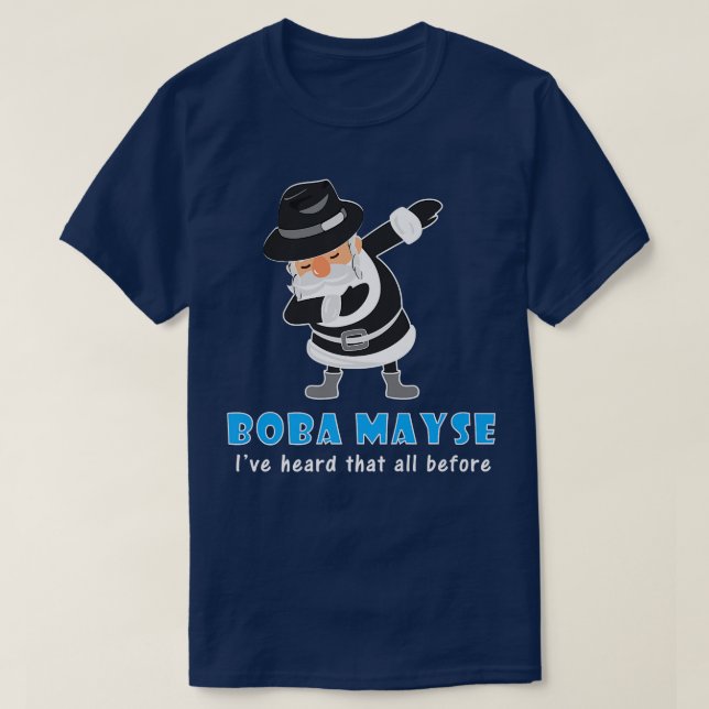 Funny Jewish s Rabbi Boba Mayse Hanukkah Pyjamas J T-Shirt (Design Front)