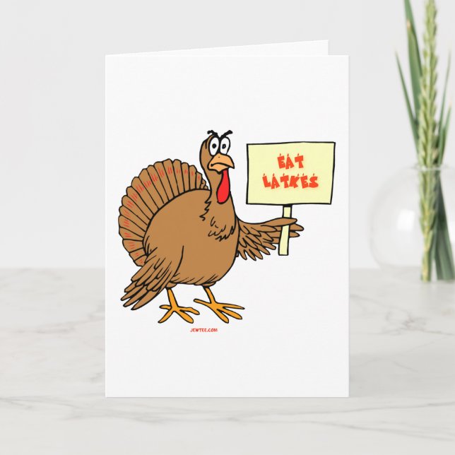 FUNNY JEWISH THNAKSGIVUKKAH HANUKKAH GIFTS HOLIDAY CARD (Front)