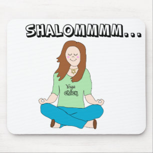 Funny Jewish Yoga Chick Shalommm Mouse Mat
