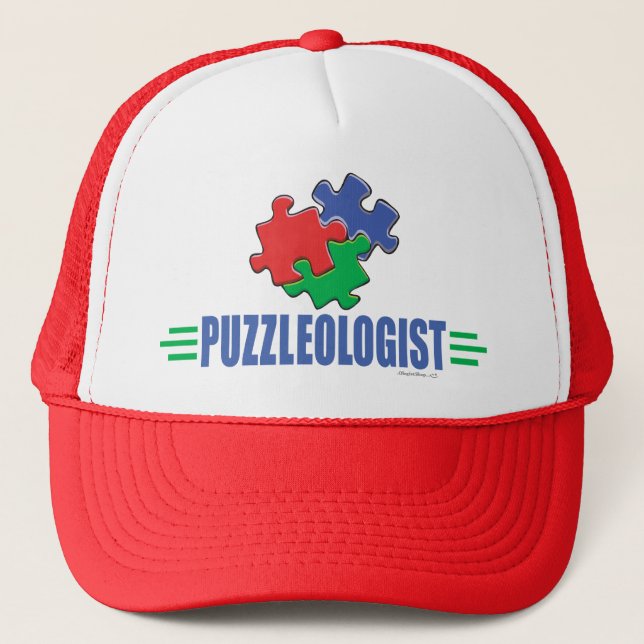 Funny Jigsaw Puzzle Trucker Hat (Front)