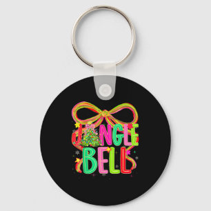Funny Jingle Bells Coquette Bow Merry Christmas Gi Key Ring