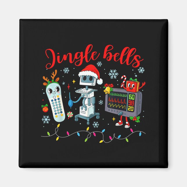 Funny Jingle Bells Telemetry Nurse Christmas Tech  Magnet (Front)