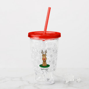 Funny Jingle This Red Nose Reindeer Dog Cute Acrylic Tumbler