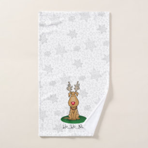 Funny Jingle This Red Nose Reindeer Dog Cute Bath Towel Set