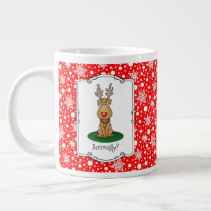 Funny Jingle This Red Nose Reindeer Dog Cute Large Coffee Mug
