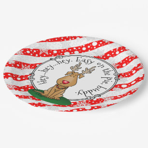Funny Jingle This Red Nose Reindeer Dog Cute Paper Plate
