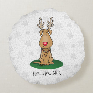 Funny Jingle This Red Nose Reindeer Dog Cute Round Cushion