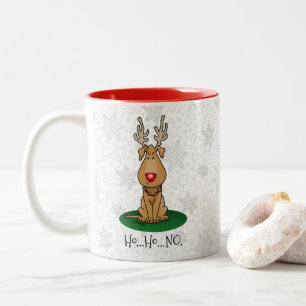Funny Jingle This Red Nose Reindeer Dog Cute Two-Tone Coffee Mug