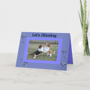 Funny Jitterbug Birthday Card w/Dancing Bassets