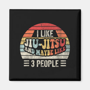 Funny Jiu-Jitsu and Maybe 3 People Retro Vintage Magnet