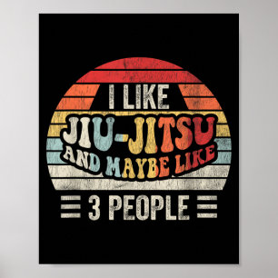 Funny Jiu-Jitsu and Maybe 3 People Retro Vintage Poster
