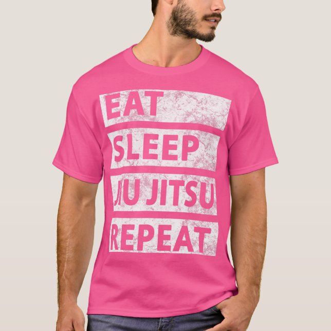Funny Jiu Jitsu Eat Sleep Jiu Jitsu T-Shirt (Front)