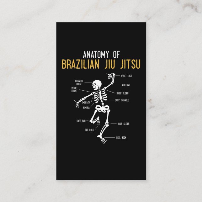 Funny Jiu Jitsu Fighter Anatomy BJJ Training Humou Business Card (Front)