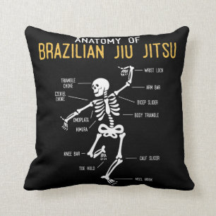 Funny Jiu Jitsu Fighter Anatomy BJJ Training Humou Cushion