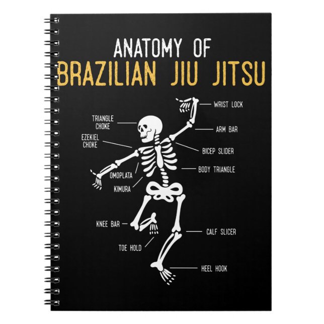 Funny Jiu Jitsu Fighter Anatomy BJJ Training Humou Notebook (Front)
