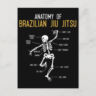 Funny Jiu Jitsu Fighter Anatomy BJJ Training Humou Postcard