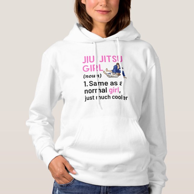 funny  jiu jitsu girl player BJJ Martial artists Hoodie (Front)