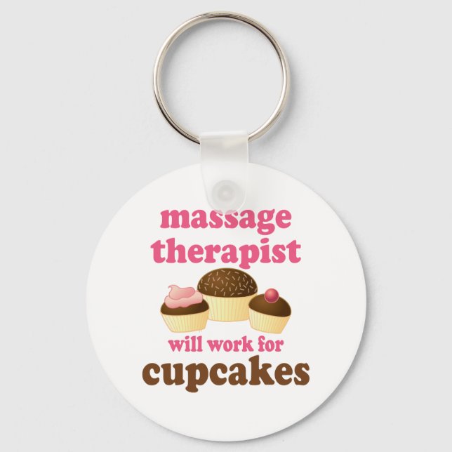 Funny Job Chocolate Massage Therapist Key Ring (Front)