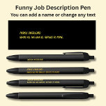 Funny Job Title - Inbox Overlord Black Ink Pen<br><div class="desc">Add the Name or Initials,  Change any of the text - Change to your own details. See my store for lots more great Pens</div>