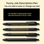 Funny Job Title - Vice President of Miscellaneous  Black Ink Pen<br><div class="desc">Add the Name or Initials,  Change any of the text - Change to your own details. See my store for lots more great Pens</div>