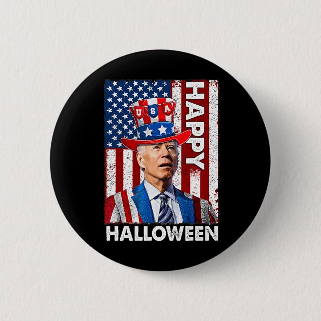 Funny Joe Biden 4th Of July Happy Halloween Americ 6 Cm Round Badge (Front)