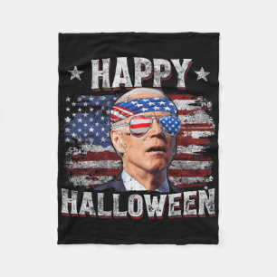Funny Joe Biden 4th Of July Happy Halloween Americ Fleece Blanket